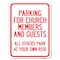 Signmission Parking for Church Members and Guests All Others Park at Your Own Risk, A-1824-23445 A-1824-23445 - alternate 1